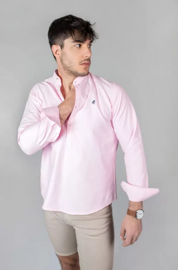 Camisa polera cuello mao
